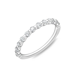 [ERPP1156500PT72000] Platinum Precious Prong Half Eternity Band With Round Diamonds Weighing 0.34cttw