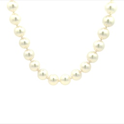 [8ST-R269] 8x7.5mm Cultured Pearl Strand With 18Kt White Gold Clasp