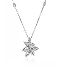 [LP4673] Diamond By The Yard Chain Pendant Necklace 0.58cttw