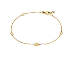 [YBA679117001017] Yellow Gold Diamond Interlocking Star Bracelet