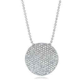 [N20223PDW] White Gold Diamond Large Infinity Pendant Necklace 1.00cttw