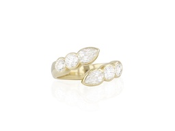 [R0008DY] Yellow Gold Diamond Snake Ring 0.93cttw