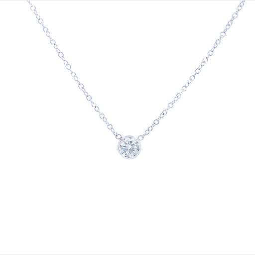 [S01602] 14Kt White Gold Pendant Necklace With A Round Diamonds Weighing 0.60cttw