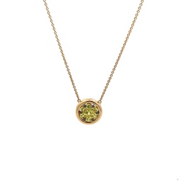 [20750] Yellow Gold Bezel Pendant Necklace With Yellow Sapphires Weighing 0.65cttw