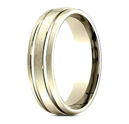 [CF5644414KY10] Yellow Gold Comfort Fit Satin Finish Two Cut Band