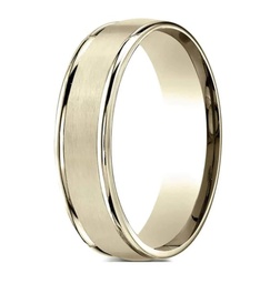 [RECF7602S14KY10] Yellow Gold Comfort Fit Satin Center 6mm Band
