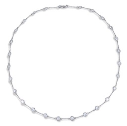 [N56137.6] 18Kt White Gold Diamond By The Inch Necklace With 26 Round Diamonds Weighing 8.28cttw I-K/VS2-SI1