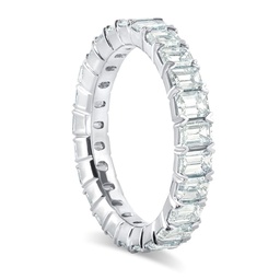 [R57317.2] Platinum Eternity Band With 25 Emerald Cut Diamonds Weighing 3.75cttw G-H/VS