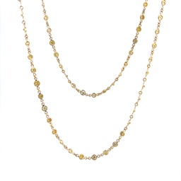 [N73056.1] 18Kt Yellow Gold Diamond By The Inch Necklace With 69 Round Yellow Diamonds Weighing 5.18cttw YLW/VS2-SI1