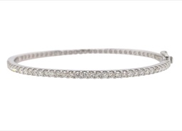 [B74648.1] 14Kt White Gold Bangle Bracelet With 36 Round Diamonds Weighing 1.28cttw G-H/SI