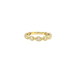 [ERSUR1365008Y72000] 18Kt Yellow Gold Vintage Marquise Illusion Band With 5 Round Diamonds Weighing 0.23cttw