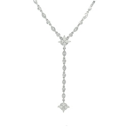 [MQRDCHWD2] 18Kt White Gold Lariat Necklace With Marquise And Round Diamonds Weighing 4.08cttw