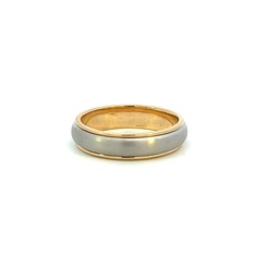 [S03706] Platinum And 18Kt Yellow Gold Band Sz13.5