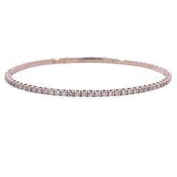 [BDD4442-1703] 14Kt Yellow Gold Bangle With 41 Round Diamonds Weighing 1.00cttw