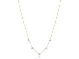 [N2039DY] 14Kt Yellow Gold Graduated Infinity Necklace With (47) Round Diamonds Weighing 0.21cttw
