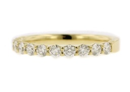 [ERPT12565008Y72000] 18Kt Yellow Gold Petite Prong Half Eternity Band With 11 Round Diamonds Weighing 0.55cttw