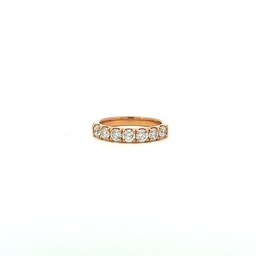 [80045313] 18Kt Rose Gold Half Eternity Band With (7) Round Diamonds Weighing 0.74cttw