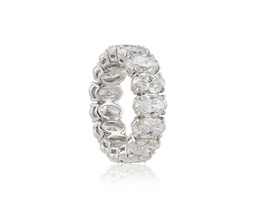[009185] Platinum Eternity Band With (15) Oval Diamonds Weighing 7.51cttw