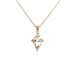 [CQKTCHRD] 18Kt Rose Gold Pendant Necklace With A Quartz Kite And Round Diamonds Weighing 0.08cttw