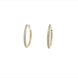 [HP18R16] 18Kt Rose Gold Diamond Hinged Hoop Earrings 0.16cttw
