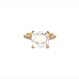 [CQCS10RGRD] 18Kt Rose Gold Diamond And Quartz Ring 0.14cttw