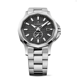 [A395/04292] 42mm Admiral Automatic Watch With A Black Dial And Stainless Steel Strap