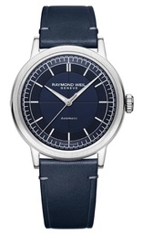 [2925-STC-50001] 39.5mm Millesime Automatic Watch With A Blue Dial And A Blue Leather Strap