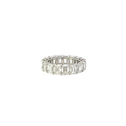 [R62040.7] Platinum Eternity Band With (17) Emerald Cut Diamonds Weighing 8.50cttw