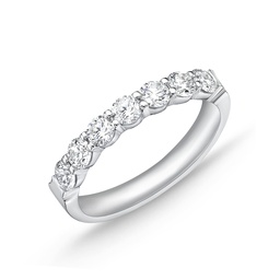 [ERPT1186500PT72000] Platinum Petite Prong Seven Stone Band With (7) Round Diamonds Weighing 1.11cttw