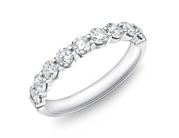 [ERPT1216500PT72000] Platinum Petite Prong Nine Stone Band With Round Diamonds Weighing 1.04cttw