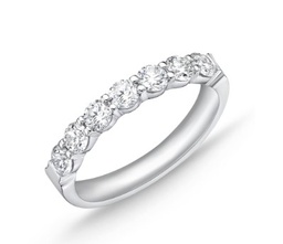 [ERPT1186500PT72000] Platinum Petite Prong Seven Stone Band With (7) Round Diamonds Weighing 0.98cttw