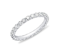 [ERPT13250008W72000] 18Kt White Gold Petite Prong Eternity Band With (25) Round Diamonds Weighing 0.98cttw