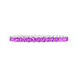 [R4065-PSW] 18Kt White Gold Pink Sapphire Band 0.65cttw