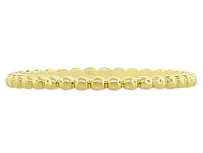 [R4065-Y] 18Kt Yellow Gold Beaded Band Ring