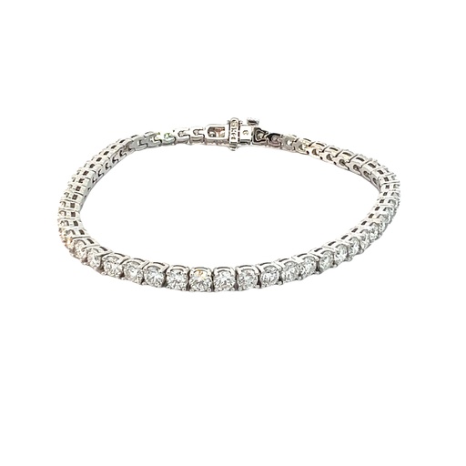 [BW410] 14Kt White Gold Tennis Bracelet With (54) Round Diamonds Weighing 6.48cttw