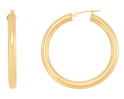 [E10-4040] 14Kt Yellow Gold 4x40mm Tube Hoops