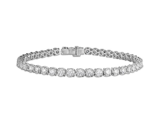 [ABT23534EM-WQJ070] 18Kt White Gold Tennis Bracelet With (44) Round Diamonds Weighing 3.74cttw