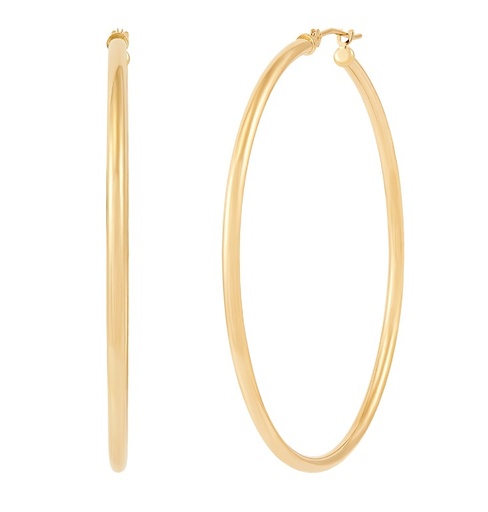 [E10-2050-Y] 14Kt Yellow Gold 2x50mm Tube Hoops