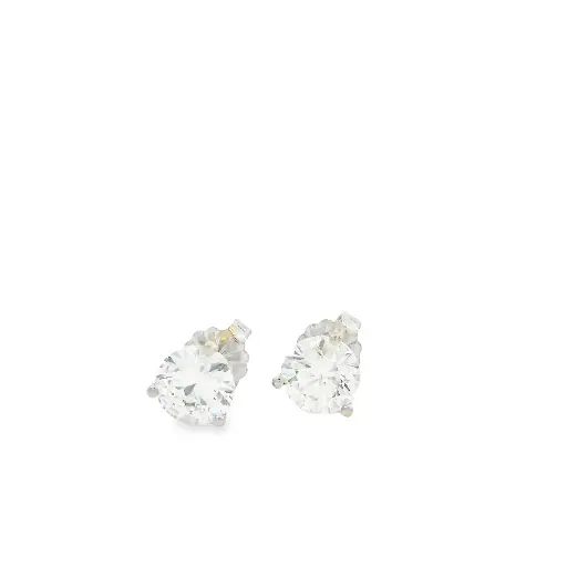 [S12177] Round Brilliant Cut Diamond Studs 1.65cttw I/SI2 GIA5506448233 GIA6505201141 14Kt White Gold Martini Set Pushbacks