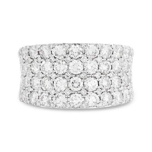 [R79485] 14Kt White Gold Wide Band With (100) Round Diamonds Weighing 3.60cttw