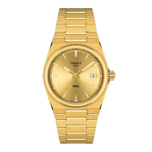 [T137.210.33.021.00] 35mm Gold Dial Watch With Stainless Steel Strap