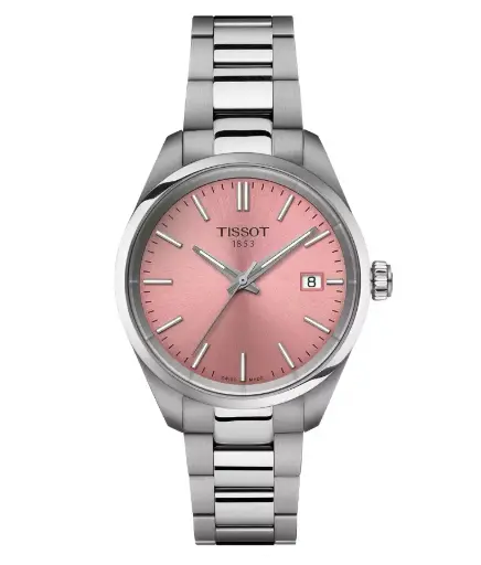 [T150.210.11.331.00] Tissot 34mm PR 100 Quartz Pink Dial Watch With A Stainless Steel Strap