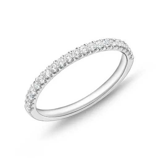 [EROD2026500PT72000] Platinum Odessa Half Eternity Band With (21) Round Diamonds Weighing 0.24cttw