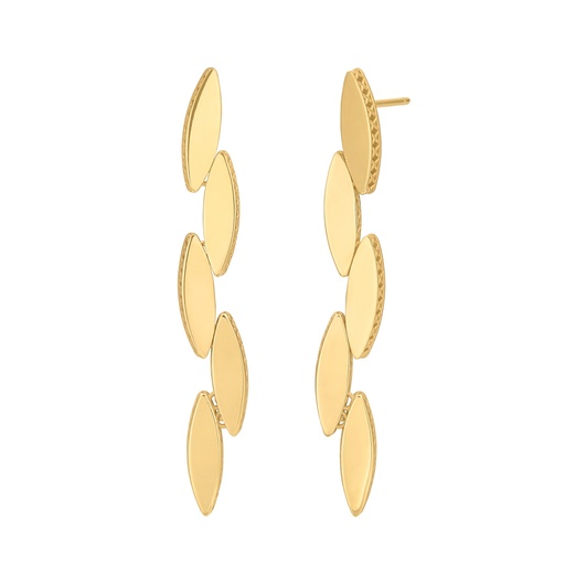 14Kt Yellow Gold Polished Multi Station Dangle Earrings