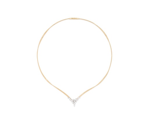 [CG862 B YW M5] Marrakech Necklace With (15) Round Diamonds Weighing 1.13cttw In 18Kt Yellow And White Gold