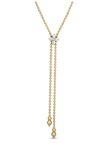 [8883146AY23X] 18Kt Yellow Gold Love In Verona Lariat With (4) Round Diamonds Weighing 0.30cttw