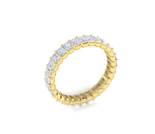 [VW40031ET-18KYG] Emerald Cut Eternity Band With (30) Diamonds Weighing 2.55cttw In 18Kt Yellow Gold