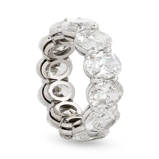 [R77776.1] Eternity Band With (12) Oval Diamonds Weighing 12.03cttw In Platinum