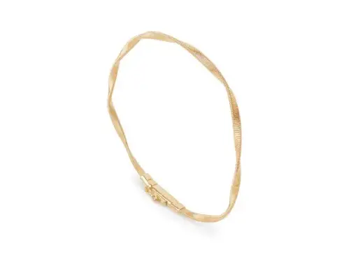 [SG337_Y_01] Marrakech Single Twisted Bracelet 7" In 18Kt Yellow Gold 