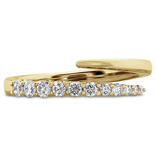 [FRCS14665008Y72000] 18Kt Yellow Gold Identity Bypass Ring With (11) Round Diamonds Weighing 0.28cttw